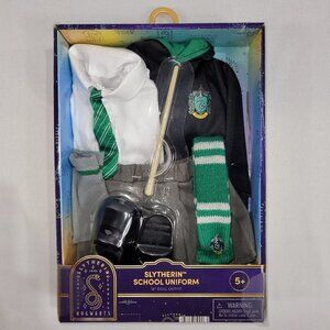 Harry Potter Slytherin Hogwarts School Uniform with Wand for 18-inch Dolls